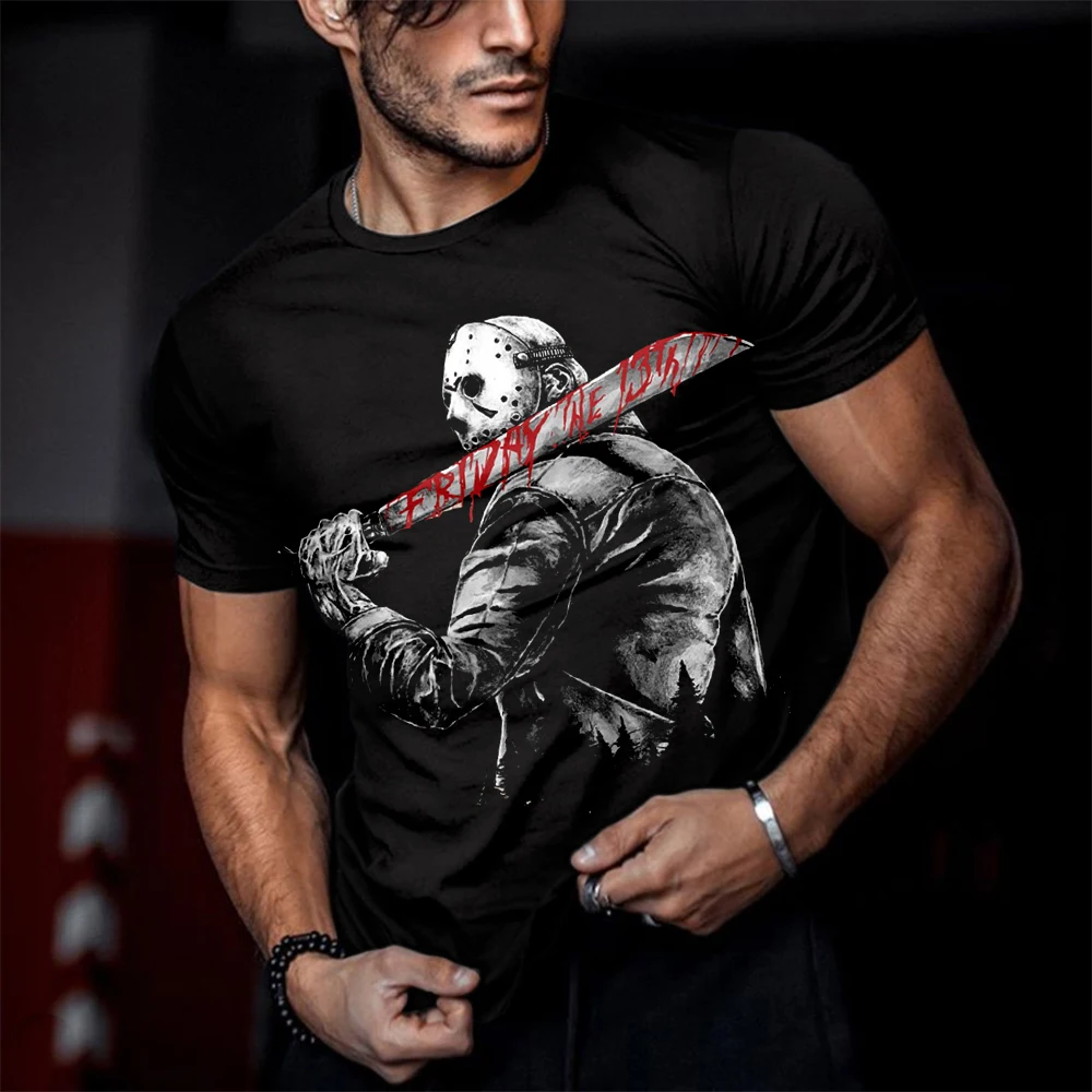 

New 2023 Summer Tees Halloween Horror Michael Myers 3D Print Men Women Children Tops Short Sleeve T Shirt Cool Gothic Horror Tee