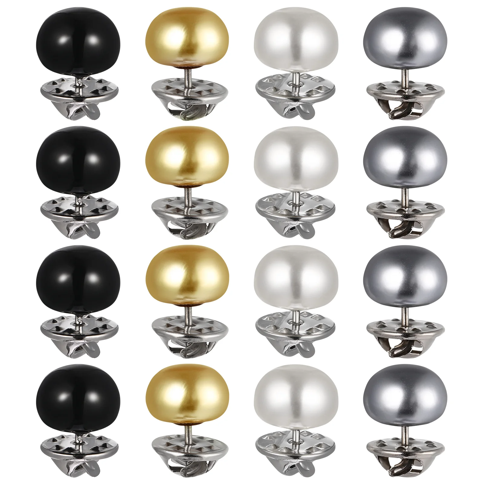 

20 Pcs Jean Buttons Pearl Brooch Pin Safety Collar Removable Women Shirt Metal Material Woman