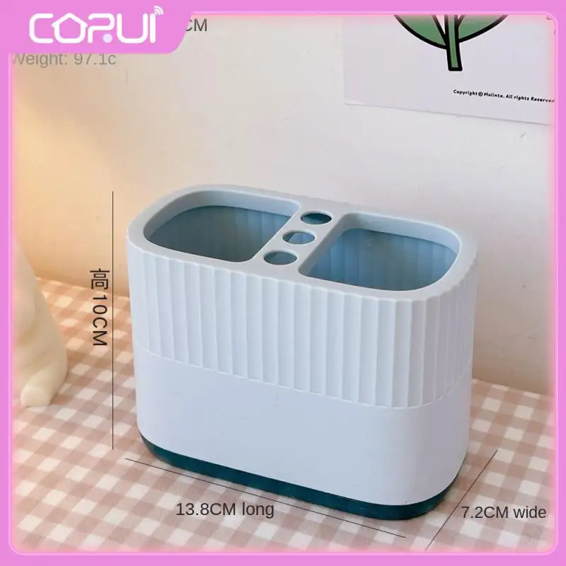 

High-capacity Double Grid Design Pen Container Originality Stationery Organizer Classified Storage Double Grid Pen Holder Sweet