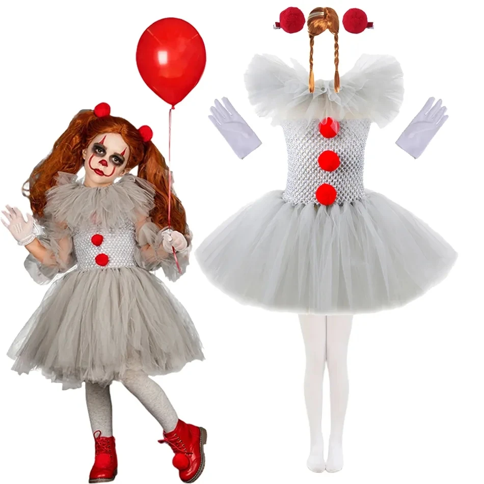 

Halloween Costumes The Clown Returns Cosplay Easter Carnival Party Clothes Princess Dresses Kids Dress For Girls Halloween Gifts