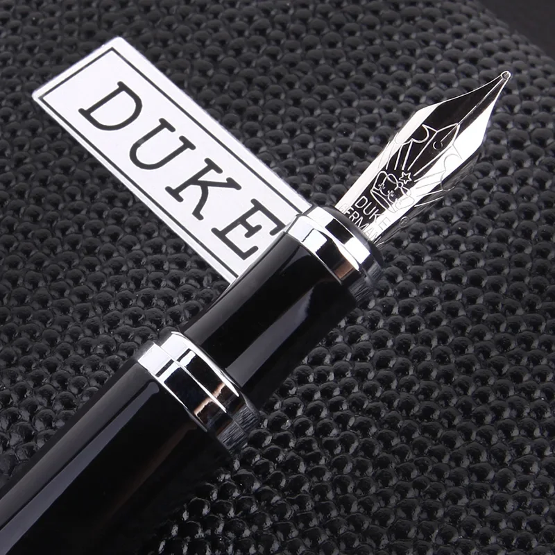 Оригинальная немецкая перьевая ручка Duke-D2 D2 черный серебристый иридиевая