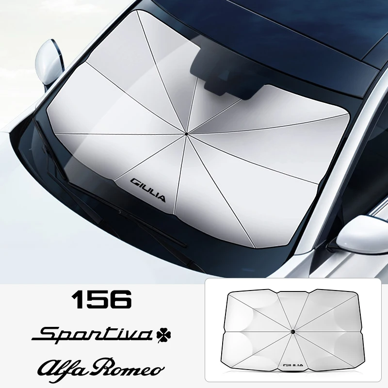 

Foldable Car Sunshade Umbrella-style Front Glass Sunshade For Alfa Romeo 159 147 Giulietta Stelvio 4C MITO 156 Giulia Sportiva