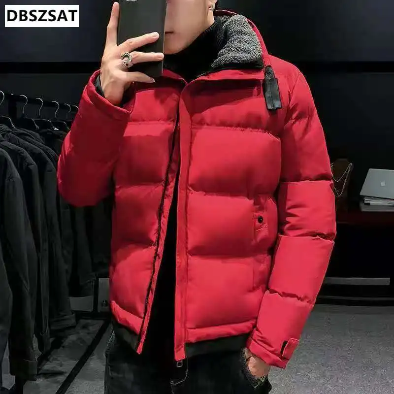 

Новинка 2023, модная мужская зимняя куртка, мужские модные толстые теплые парки, меховые куртки на белом утином пуху, повседневные мужские вод...