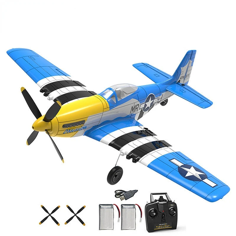 

P51 Mustang RC Airplane 2.4G 4CH 6 Axis 400mm Wingspan RC Aircraft One Key Aerobatic RTF Glider Plane Toys Gifts