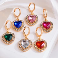 5 pairs modern womens earrings 2022 colorful acrylic gemstone reception elegant pendant hoop earrings jewelry gifts for women