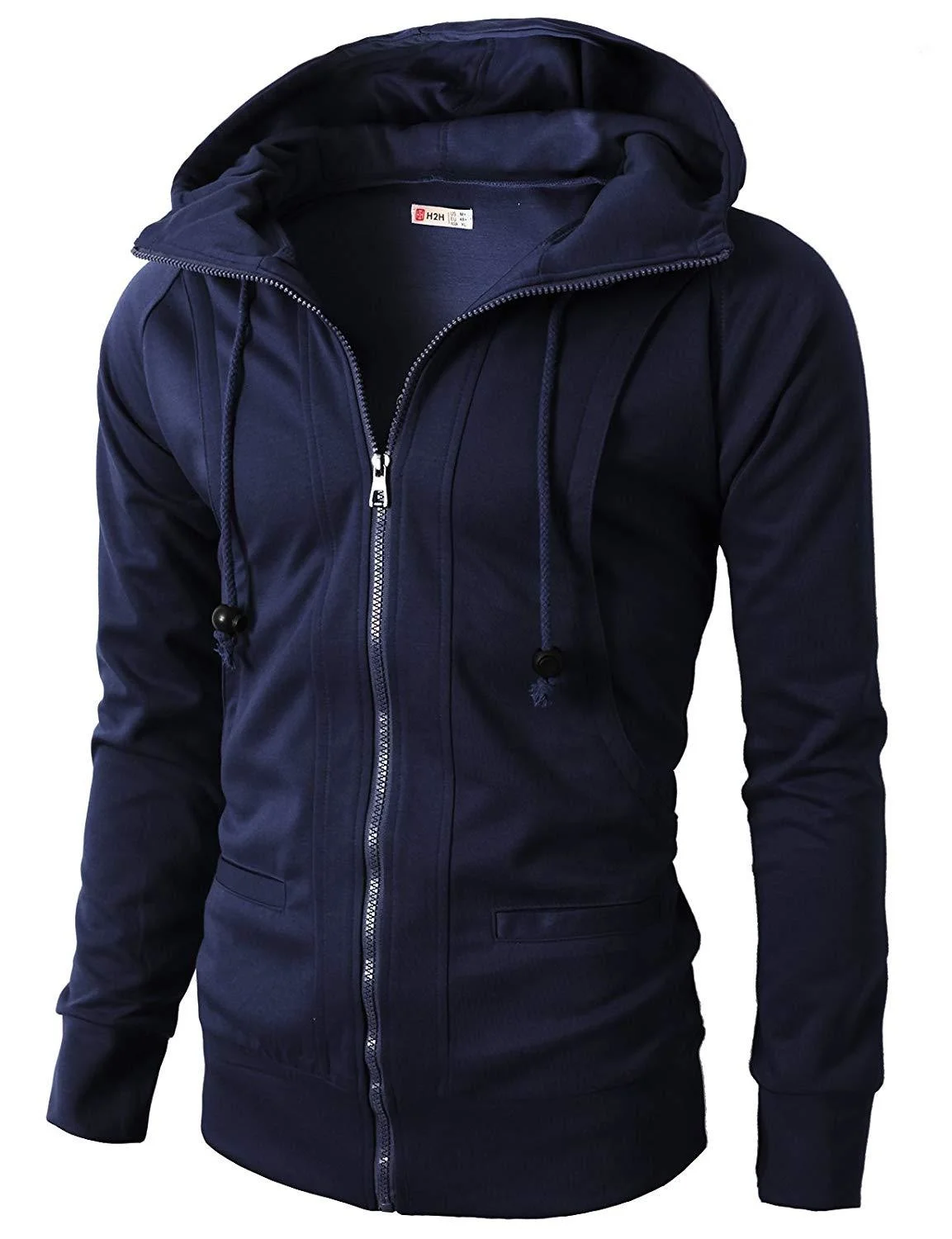 Men's Sweatshirt Zipper Hooded Patchwork Solid Color Sports Fitness Casual Fashion Hoodies Streetwear Male Cardigan S-3XL