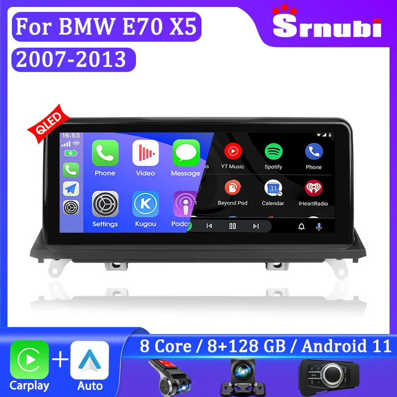 

Android 11 Carplay Auto 10.25" Car Radio Player for BMW X5 E70 X6 E71 2007-2013 CCC CIC GPS Navigation Multimedia Stereo DVD