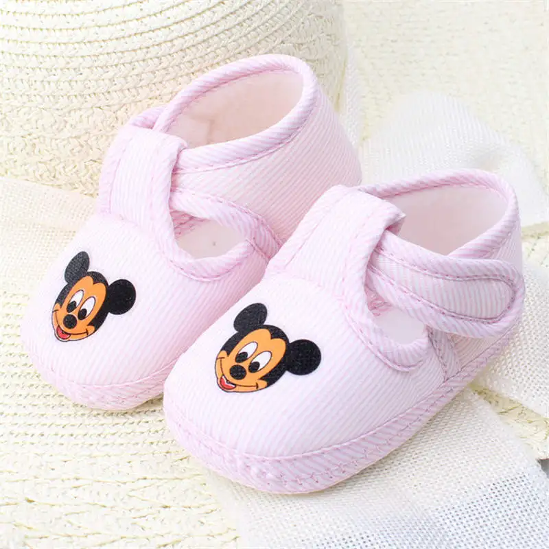 

New Disney Mickey Mouse anti-skid Baby First Walkers Toddler Shoes Cartoon Mickey Baby Shoes