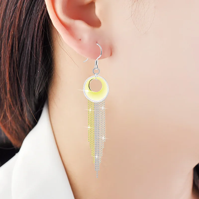 BOCAI S925 серьги-капли из стерлингового серебра для женщин трехцветные золотые