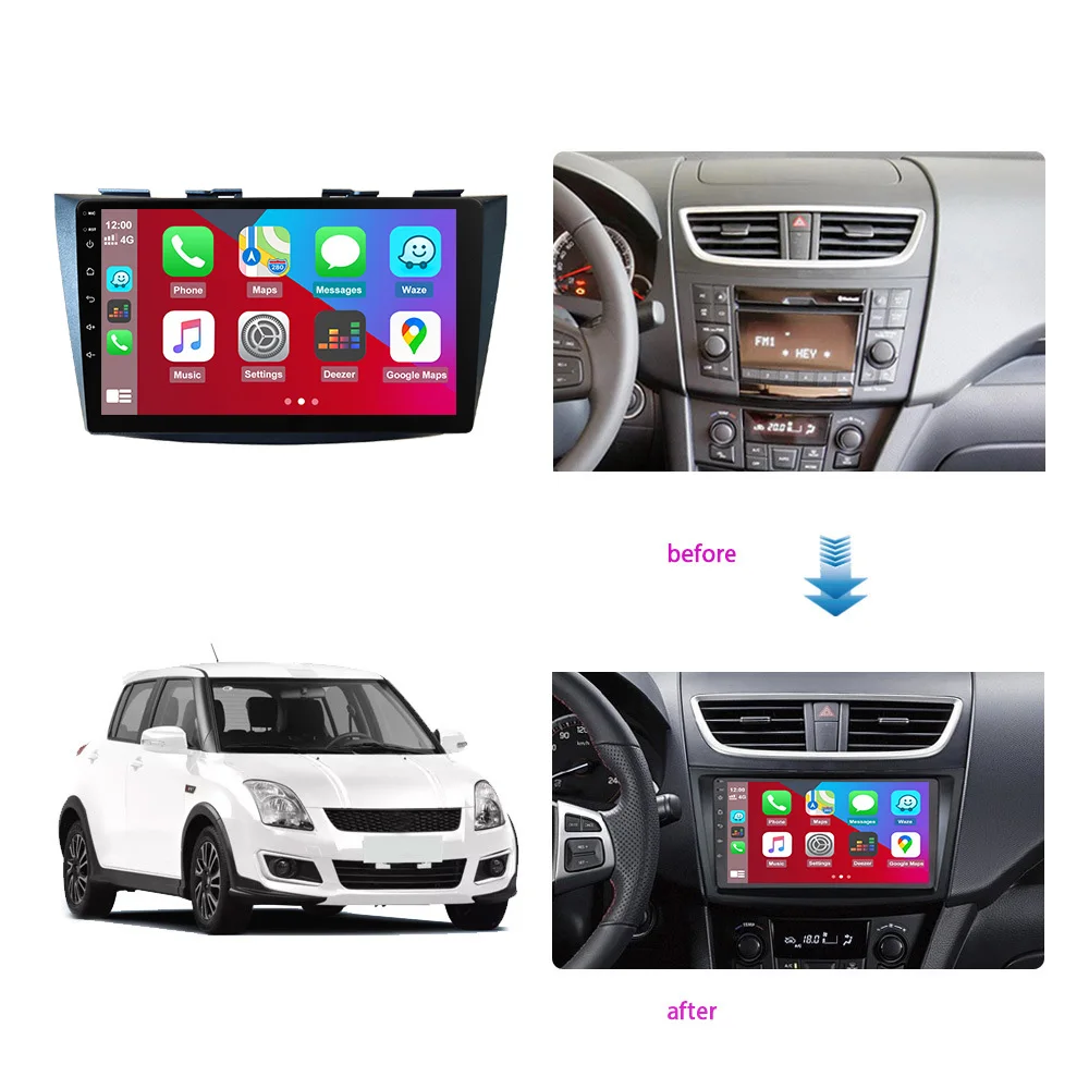 Автомагнитола Eunavi 7862c 4G Android для Suzuki Swift 2008-2016 GPS Carplay 2din 2 Din Автомобильный
