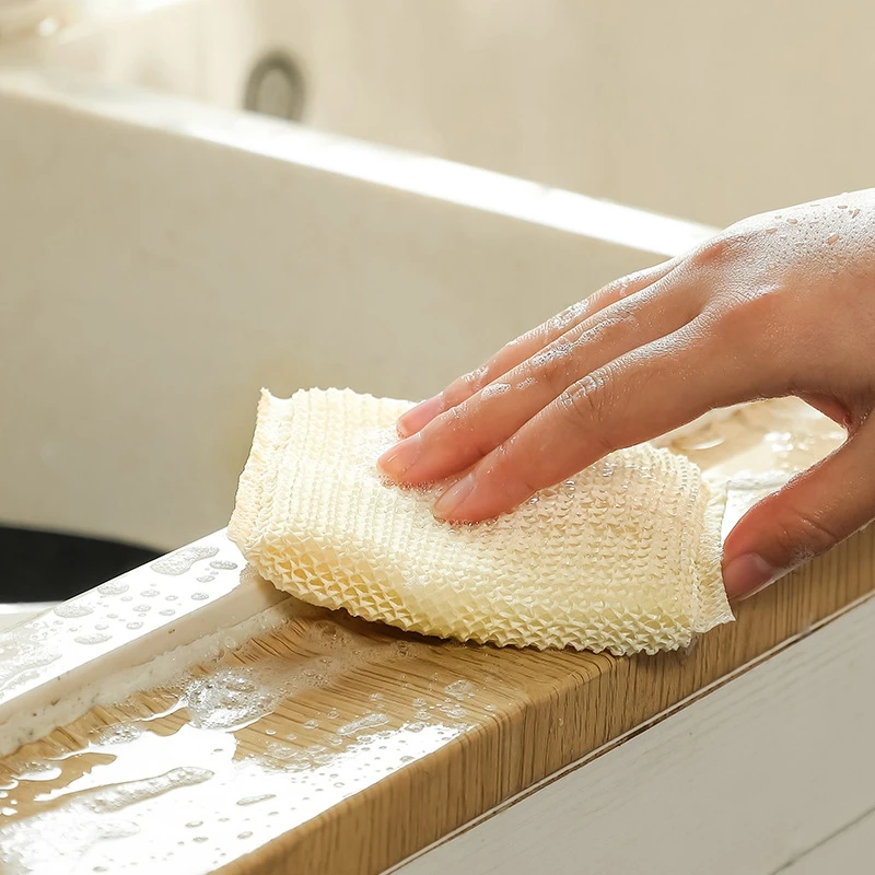 5 шт. Губка из бамбукового дерева для мытья посуды