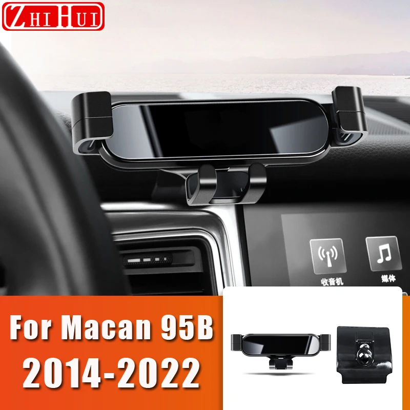 Soporte de teléfono móvil de estilo de coche para Porsche Macan 95B 2014-2022 montaje de ventilación de aire soporte de gravedad accesorios para automóviles