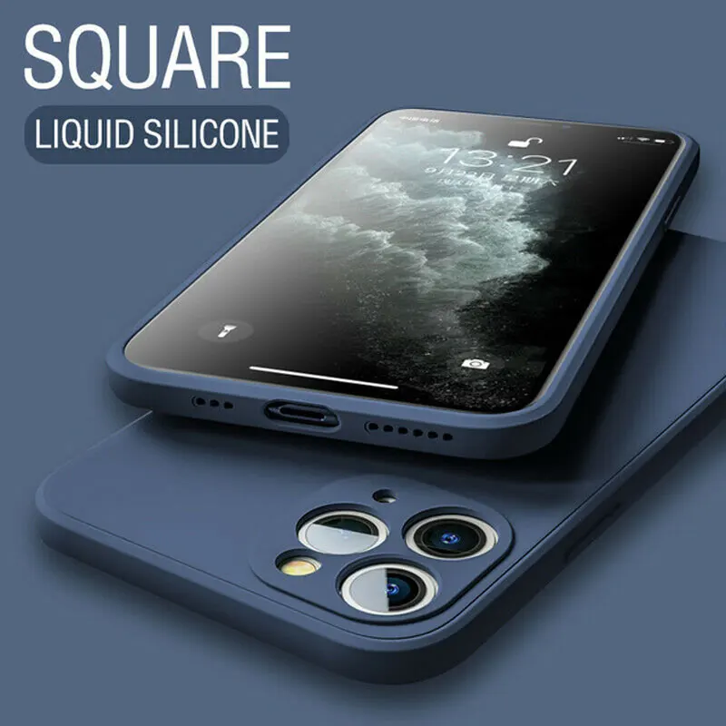 

Luxury Square Soft Silicone Phone Case For iPhone 11 13 12 Mini Pro Max X XS MAX XR 7 8 6 6S PLUS SE 2020 Shockproof Back Cover