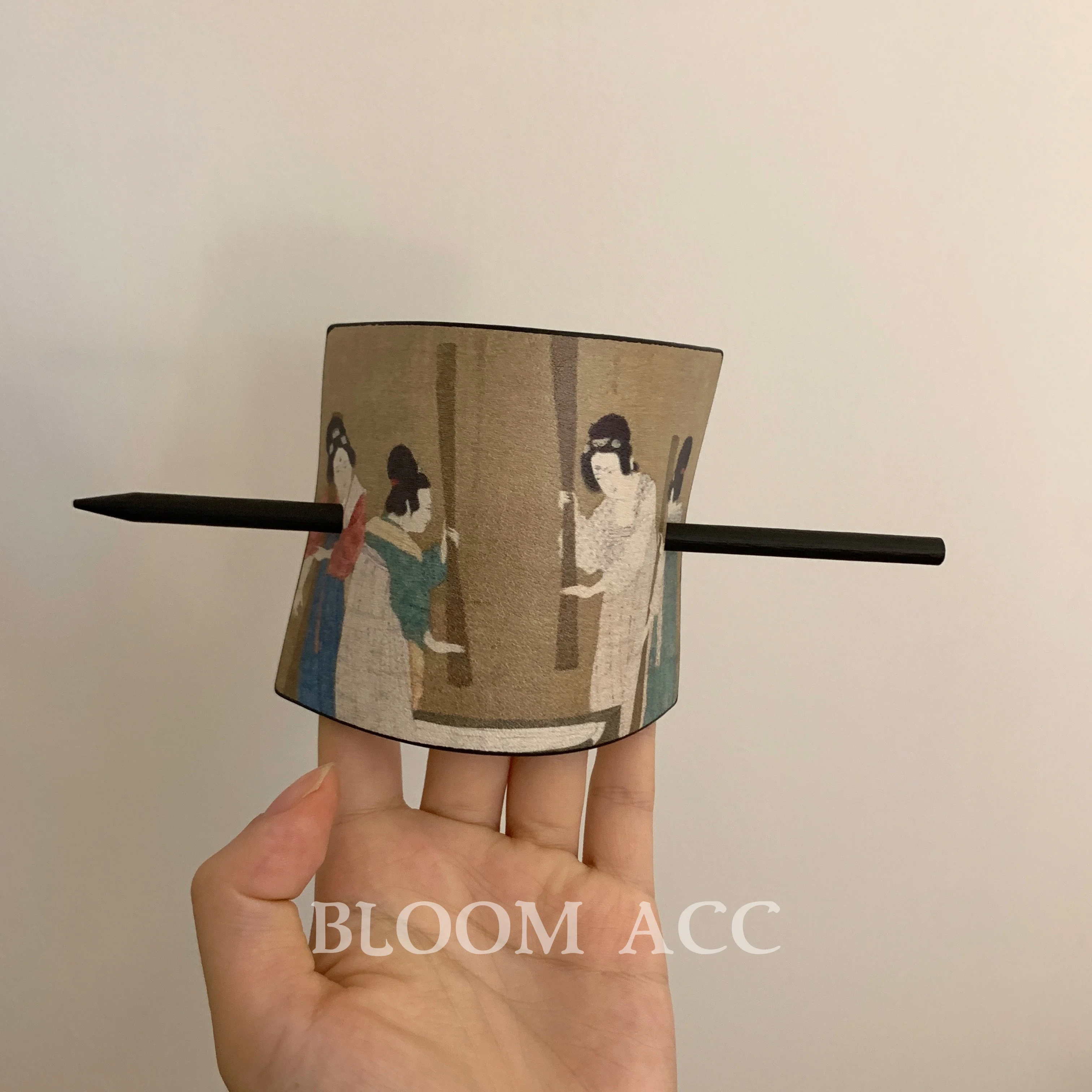 

Китайская древняя живопись пейзаж абстрактная шпилька для волос задняя головка аксессуар для волос