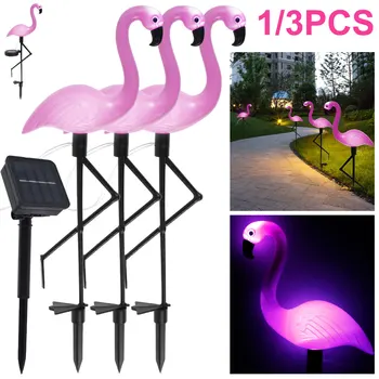 Solar Flamingo Light IP55 Waterproof LED Pink Flamingo Stake Light Landscape Ground Lamp for Outdoor Garden Park Pathway 2023 1