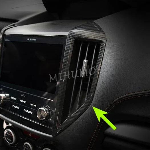 

Углеродное волокно, внутренняя приборная панель автомобиля, средняя крышка вентиляционного отверстия для Subaru Impreza Crosstrek XV Forester SK 2017-2023 гг.