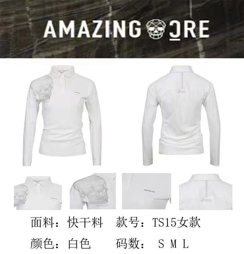 

Футболка с длинным рукавом для гольфа, женский новый осенне-зимний топ, одежда для гольфа, быстросохнущая Спортивная футболка-поло, женский стиль