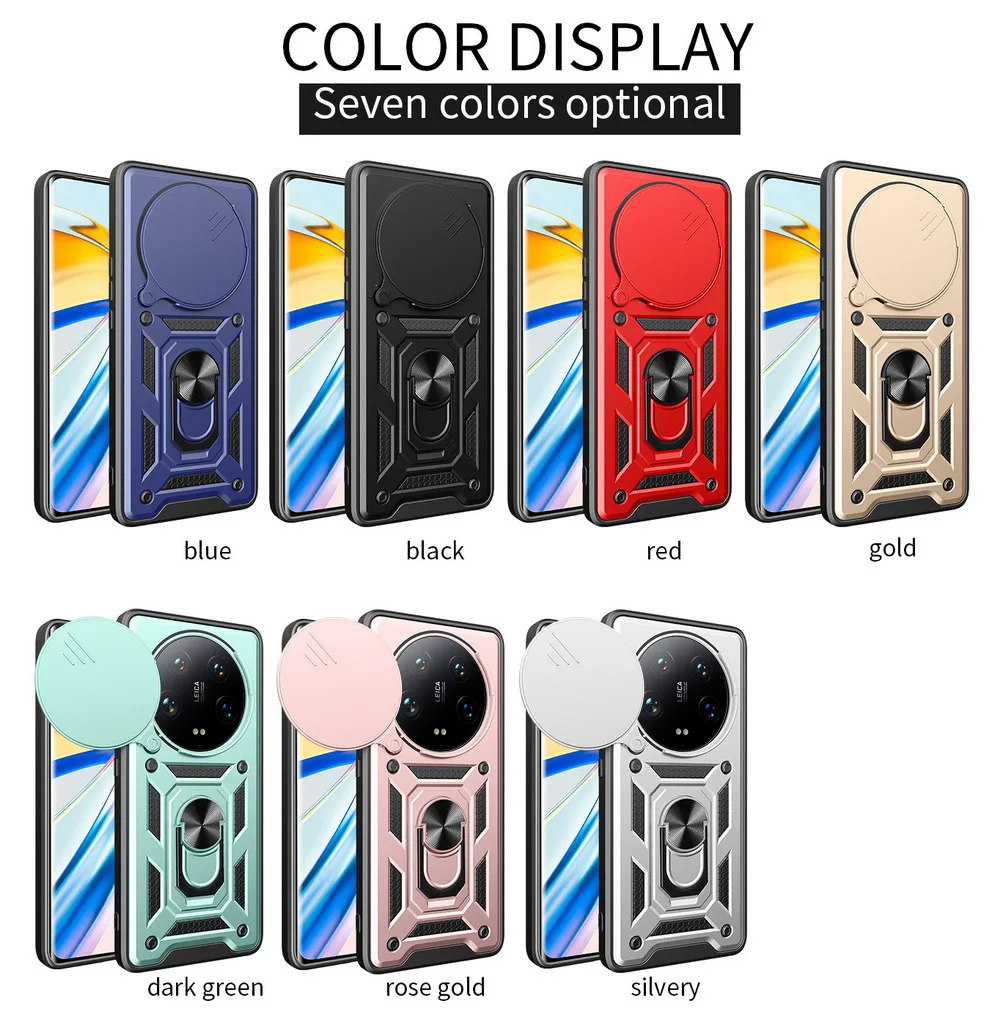 Защитный чехол для камеры Xiaomi 14 Ultra, Mi 13 Ultra, Xiaomi Redmi A3, гибридный чехол с кольцом-держателем (art.: 3920da075e578) - 3920da075e578
