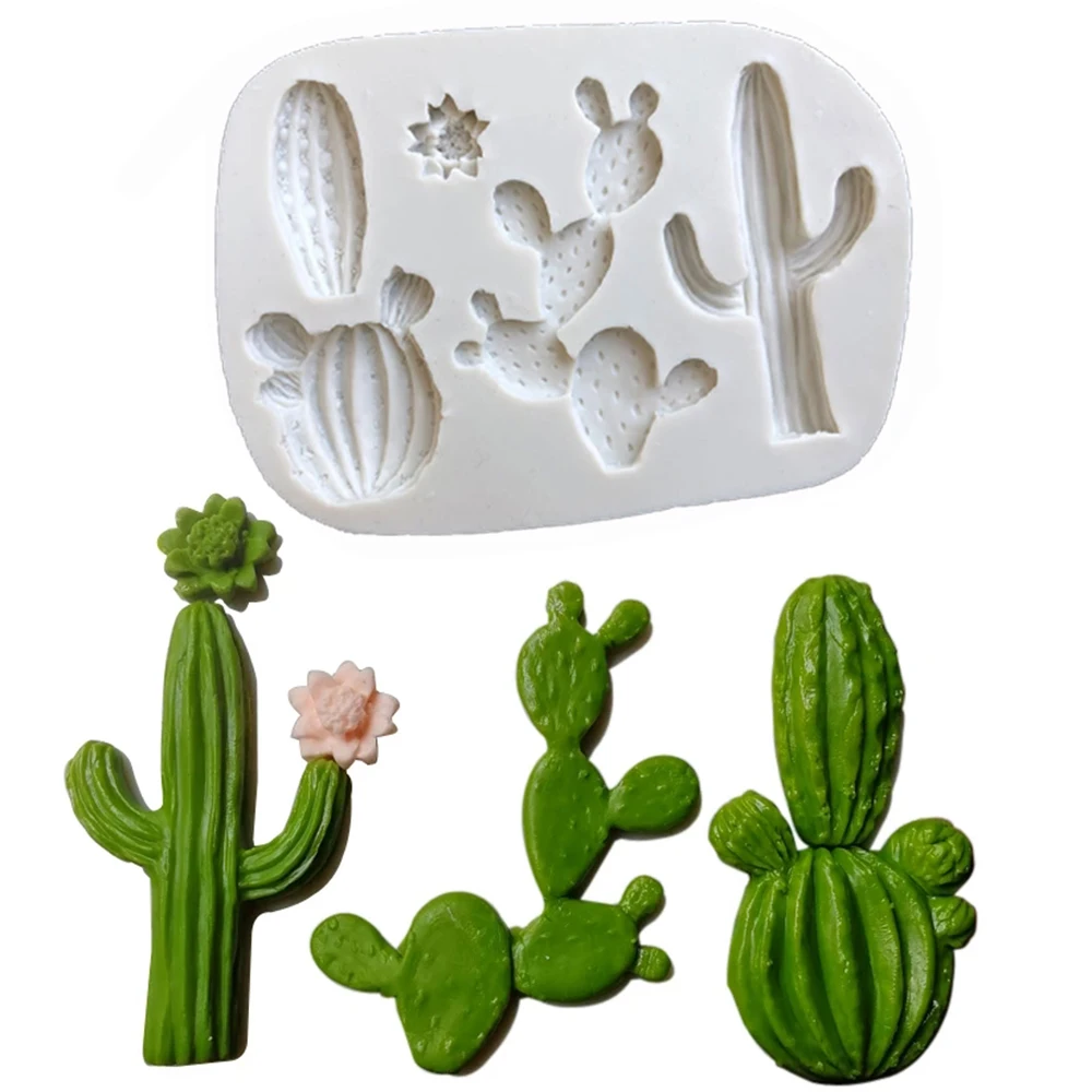 

Cactus Silicone Fondant Moulds Cacti Cake Moulds Set for Making Sugar Chocolate Candy Gum Paste Cupcake Cake Decoration Supplies