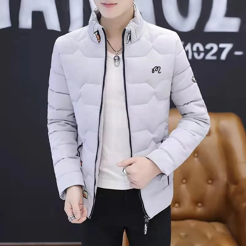 

Men New Warm Golf Jackets Winter Fashion Casual Men's Outwear Coats Solid Stand Collar Male Windbreak Cotton Padded Down Jacket