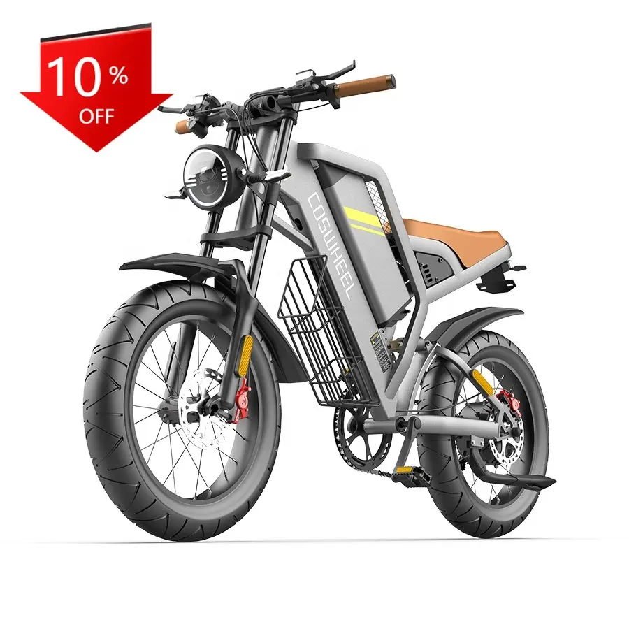

Coswheel GT20 Very Fast 48V/750W Fat Tire Dirt Bike Stealth Bomber Super Performance Mountain E-Bike