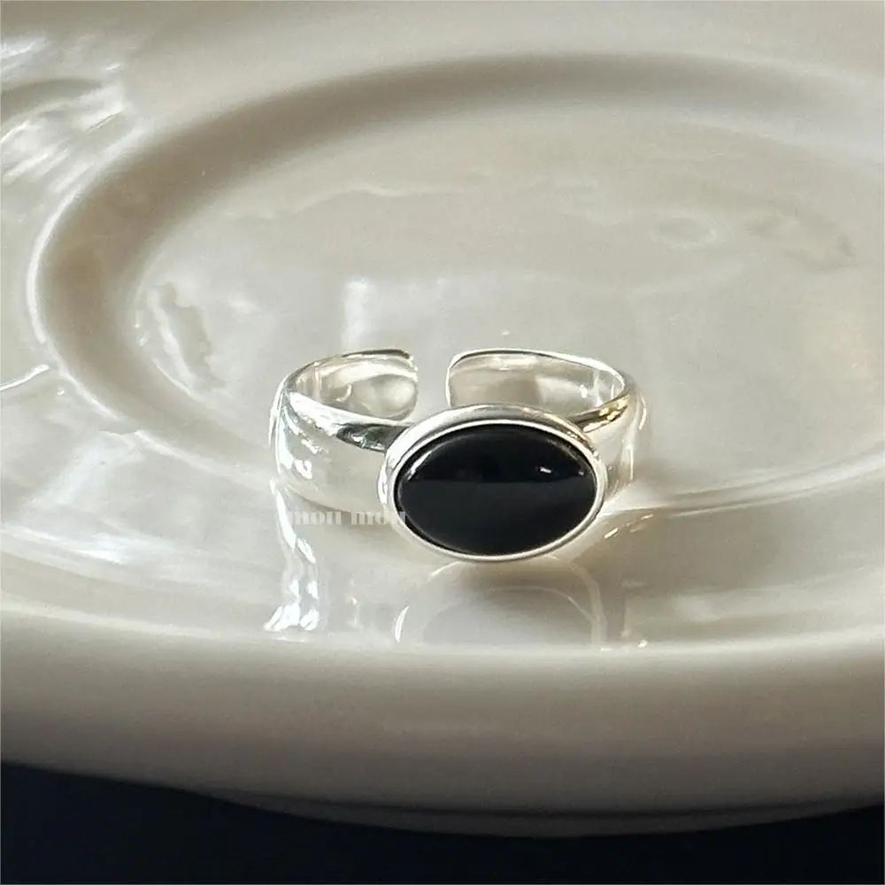 

SHANICE Black Agate Ring For Women Real 925 Sterling Silver Handmade Fine Jewelry Gemstones Punk Female Gift Wholesale