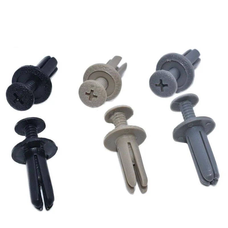 20 шт. 6 мм отверстие удлинить автомобиль универсальные пластиковые крепежные зажимы бампер крыло колесная арка серый бежевый винт заклепки для всех авто отделка