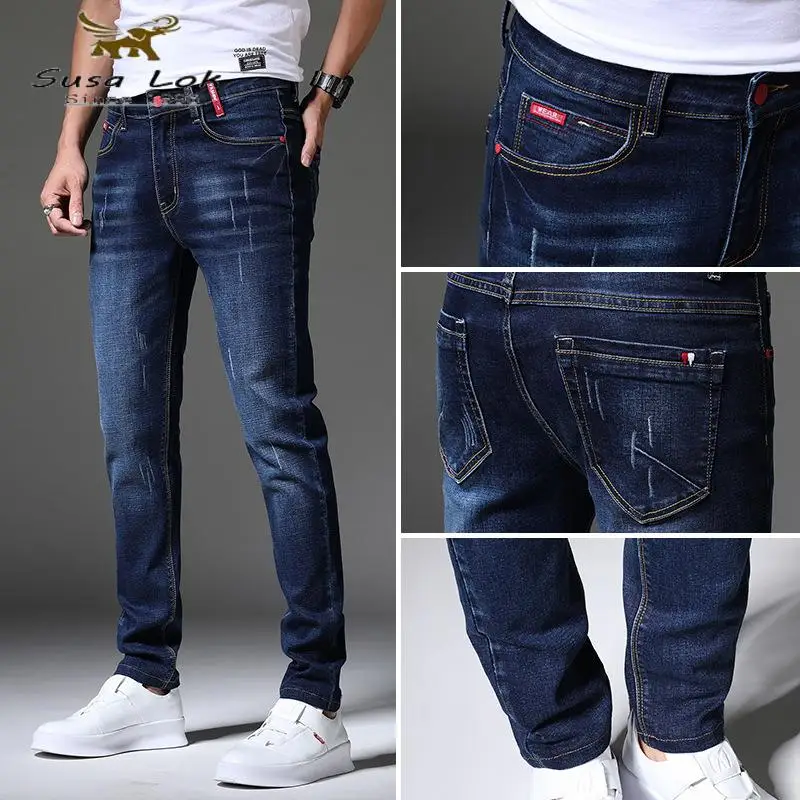

Fashion High Quality Stretch Casual Men Jeans Skinny Jeans Mens Blue Black Gray Denim Jeans Male Trouser Brand Pants