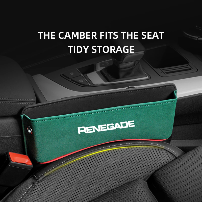 

Органайзер для зазора на сиденье автомобиля, Боковая Сумка для сиденья, запасное отверстие для зарядного кабеля для Jeep Renegade, автомобильная шкатулка для хранения