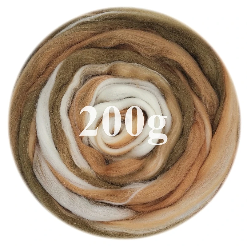

Смешанная ровинговая шерсть 200 г для сухого и влажного войлока, смешанные мериносовые раньше для игловального набора, материалы для рукодел...