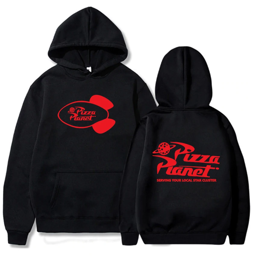 

Pizza Planet Printed Hoodies Serving Your Local Star Cluster Sweatshirt Letter Printed Pullovers Warm Winter Boys Hooded Tops