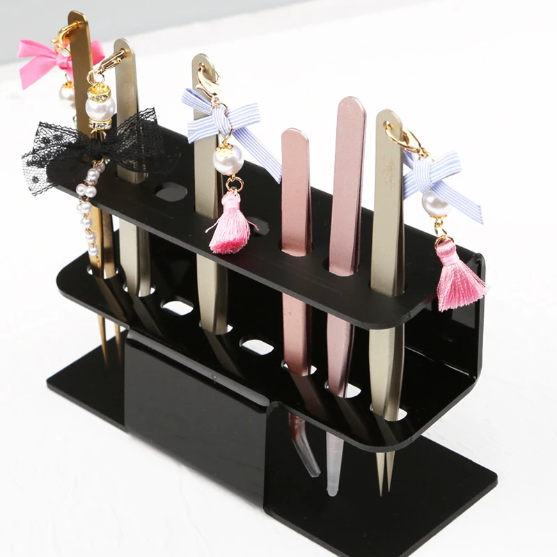 

Eyelash Tweezers Storage Rack 8 Holes Acrylic Convenient Tweezer Stand Shelf Holder Nail Eyelash Extension Supplies Makeup Tools