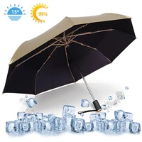 fully automatic woman business rain umbrella outdoor travel foldable sunshade windproof rainproof sun parasol gold men gift