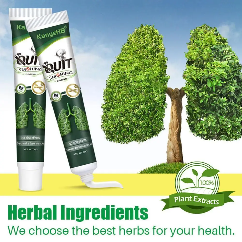 

1PC 20g Quit Smoking Cream Anti Smoke Assist Stop Cigarette Plaster Care Cessation Health Ointment Ingredients Natural Nico X0I5