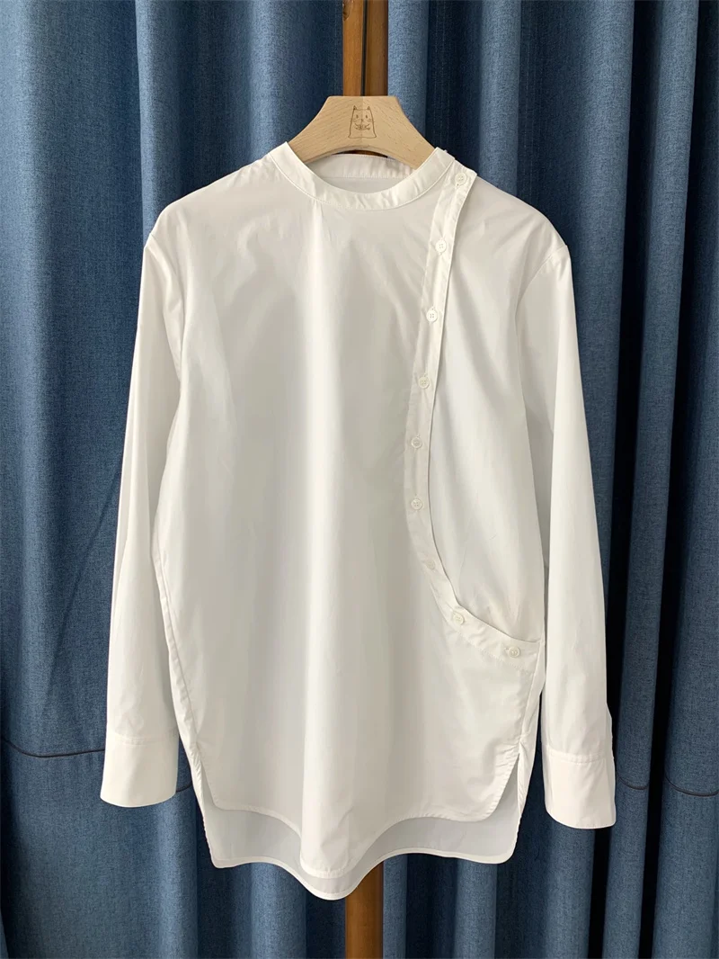 

Женская блузка с круглым вырезом, белая Свободная рубашка, 2022