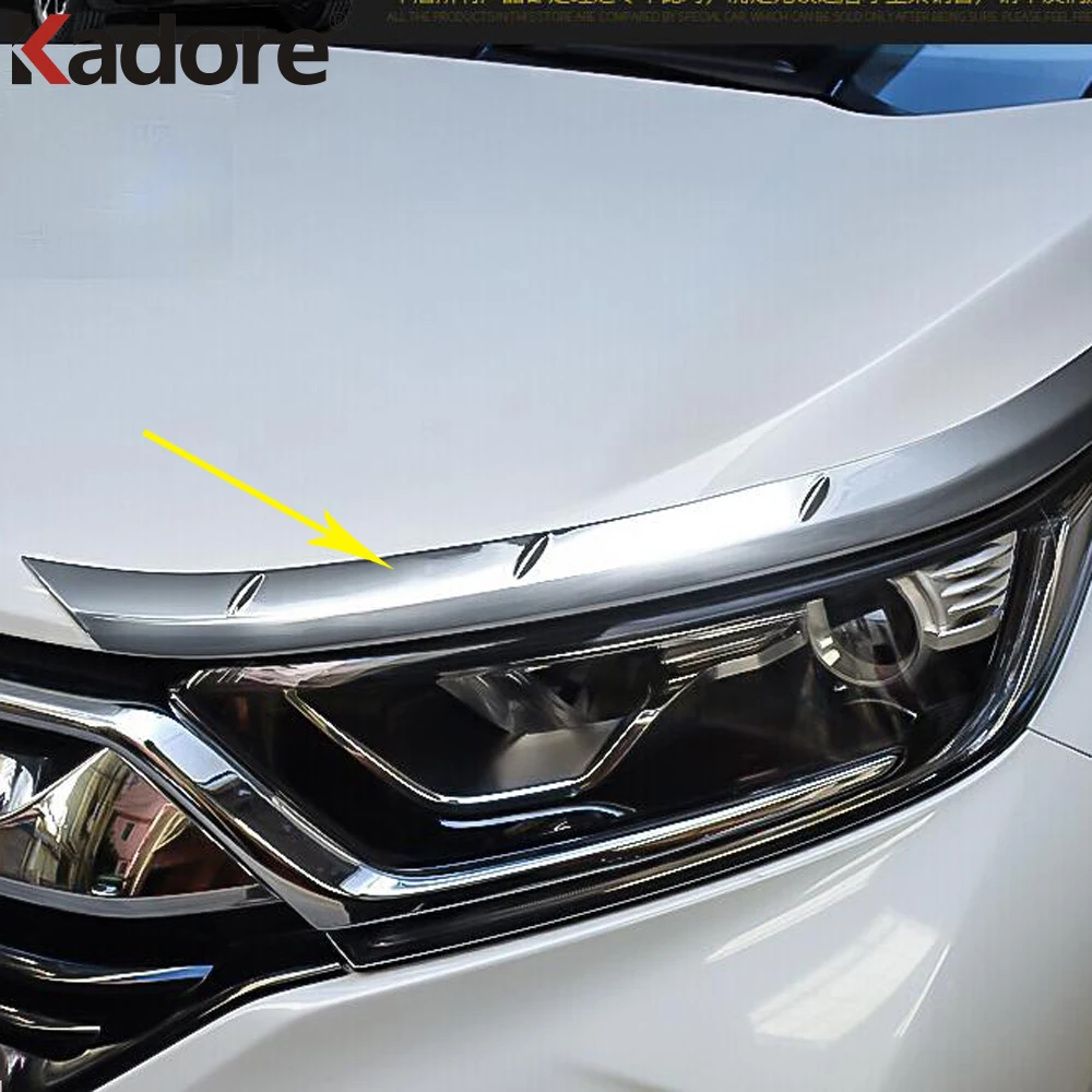 

For Honda CRV CR-V 2017 2018 2019 Chrome Auto Front Head Light Lamp Cover Trim Headlight Eyebrow Strips Car Styling