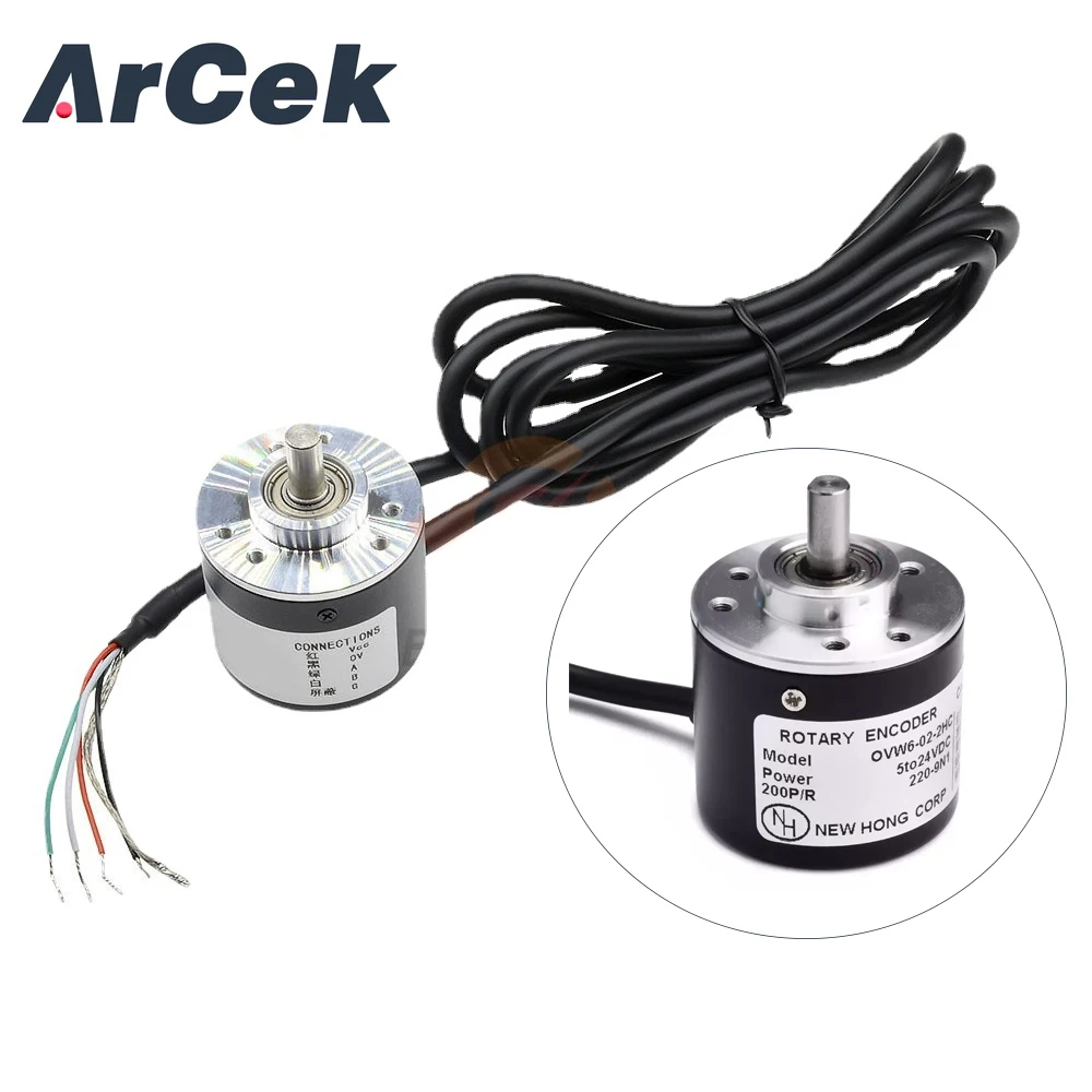 

360 600 P/R Encoder DC 5V-24V Encoder 360p 600p Incremental Rotary AB 2 Phases 6mm Shaft Suit for Displacement Measurement