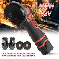 12v brushless angle grinder 2pcs lithium battery 300w 13000rpm cordless mini polishing machine diamond cutting grinder