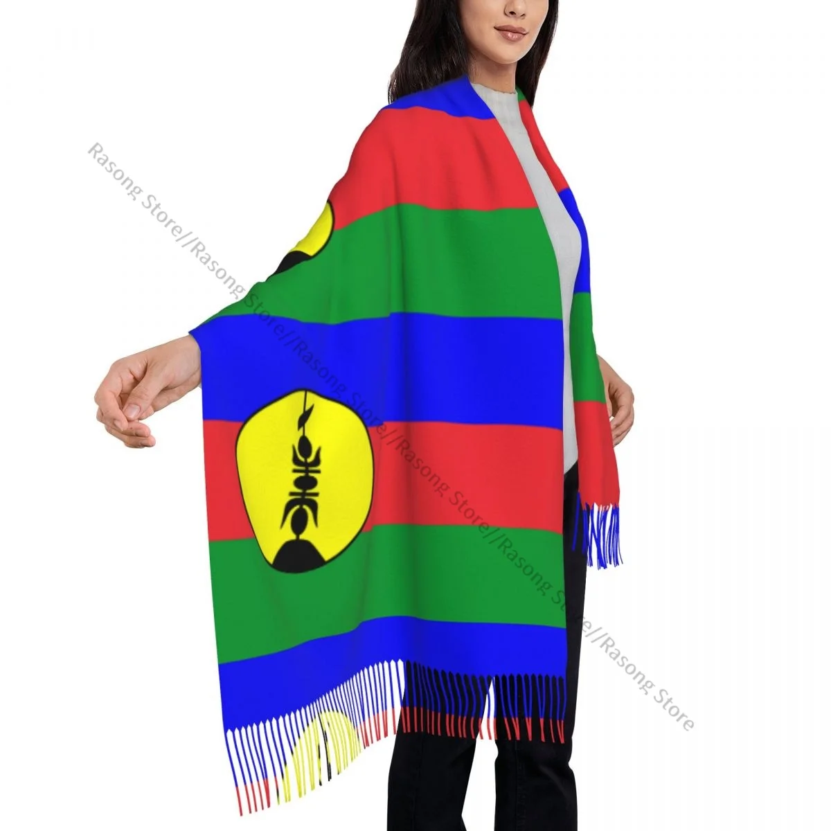 Большой шарф с кисточками 196*68 см зимняя теплая шаль из пашмины накидка Bufanda