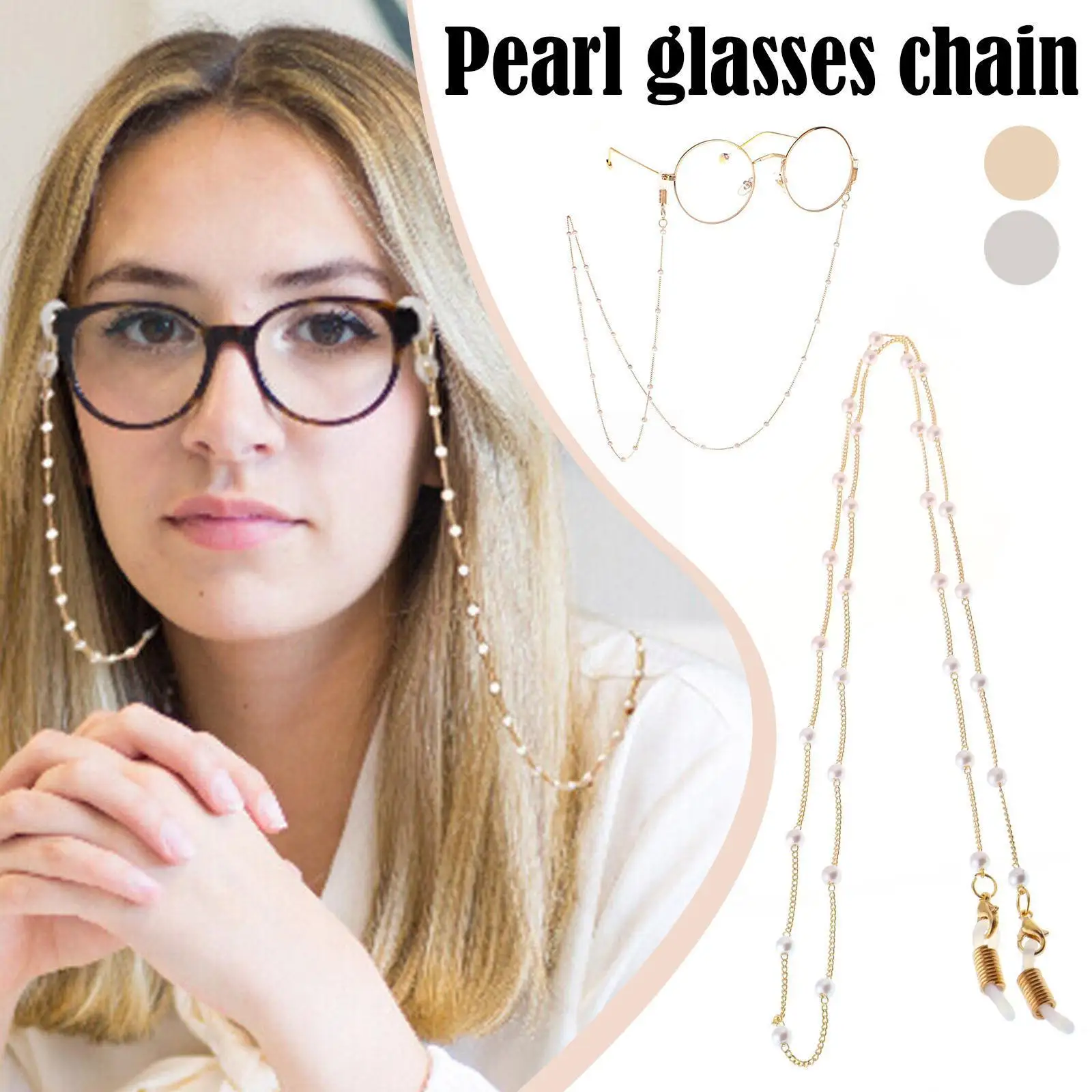

Pearl Beads Glasses Chain Women Outdooor Eyeglasses Rope Gold/Silver Strap Fashion Eyewear B3H9 Ac Chain Sunglasses Neck Ha X8Y8