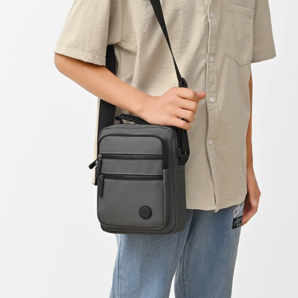 Многослойная мужская сумка через плечо на молнии из ткани Оксфорд портативная