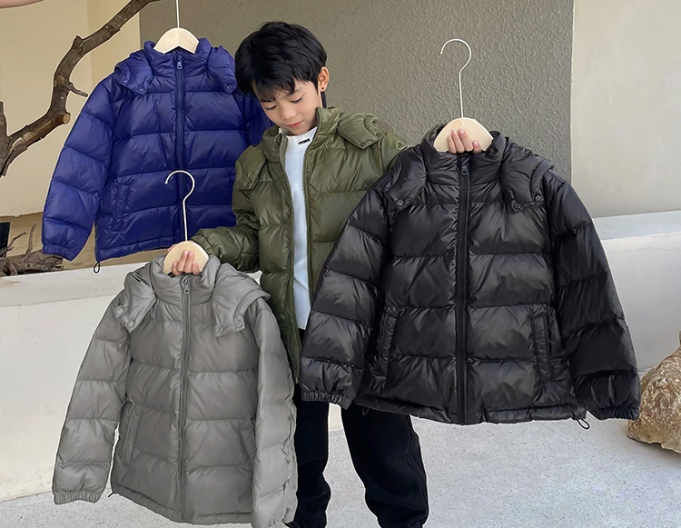 

Детская зимняя куртка на пуху для мальчиков, Повседневная теплая верхняя одежда, 2022