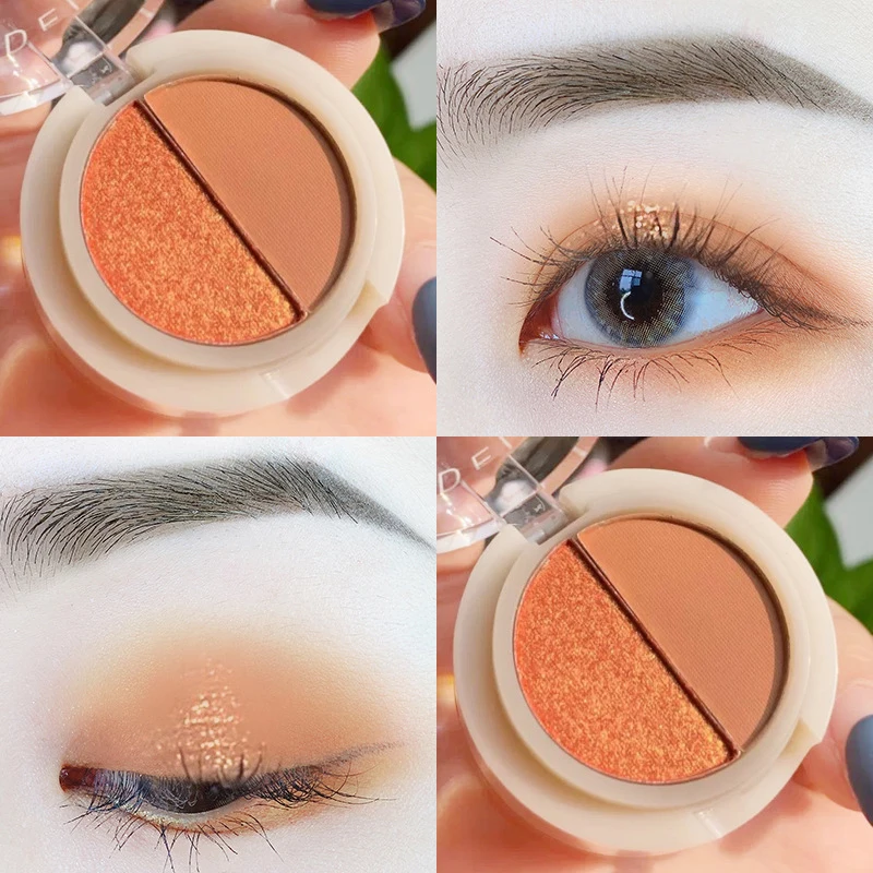 

HEALLOR Two-color Eye Shadow Palette Two-in-one Eye Base Cream Concealer Base Long Lasting Portable Eye Shadow Makeup Cosmetics