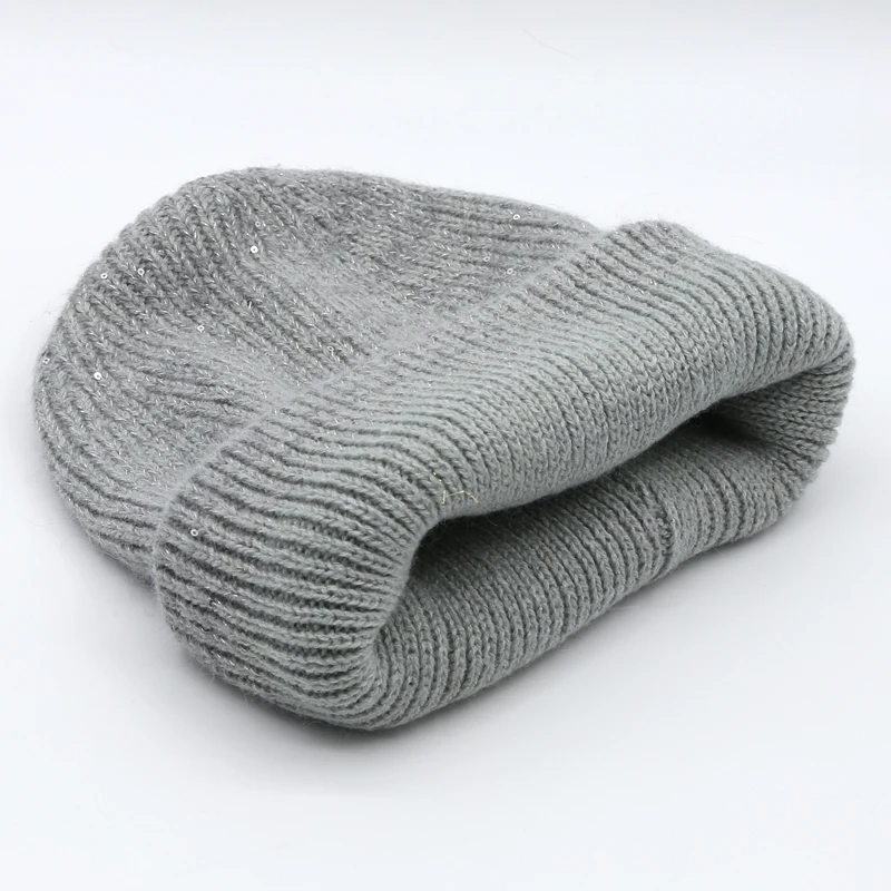 Новая модная Зимняя Шапка-бини из ангоры в виде кролика мягкая однотонная