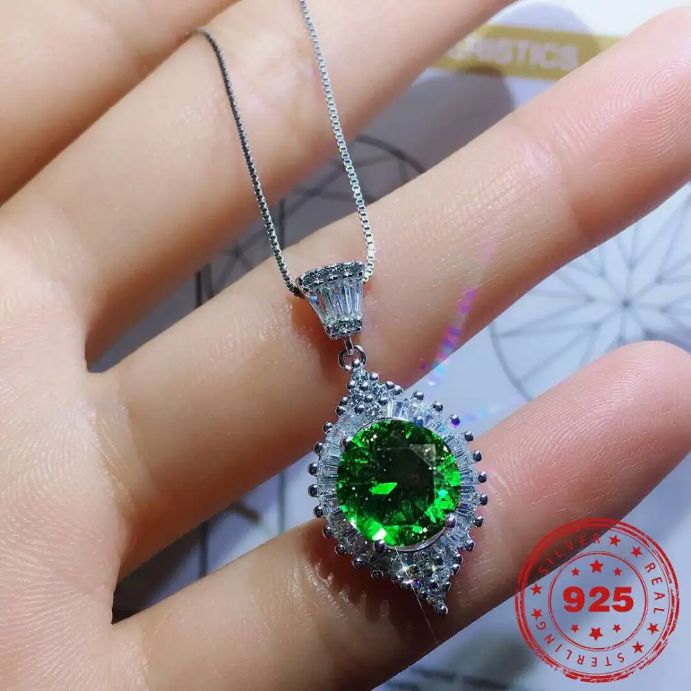 

HOYON 3-Carat Imported D- Mosang Diamond style Pendant Pt950 Necklace Women Real 100% S925 Silver Jewelry for Woman