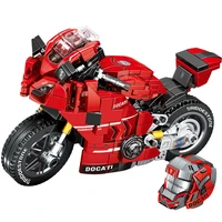 constructor set racing motorcycle building blocks city moto moc motorbike vehicles bricks games montessori toy for boy