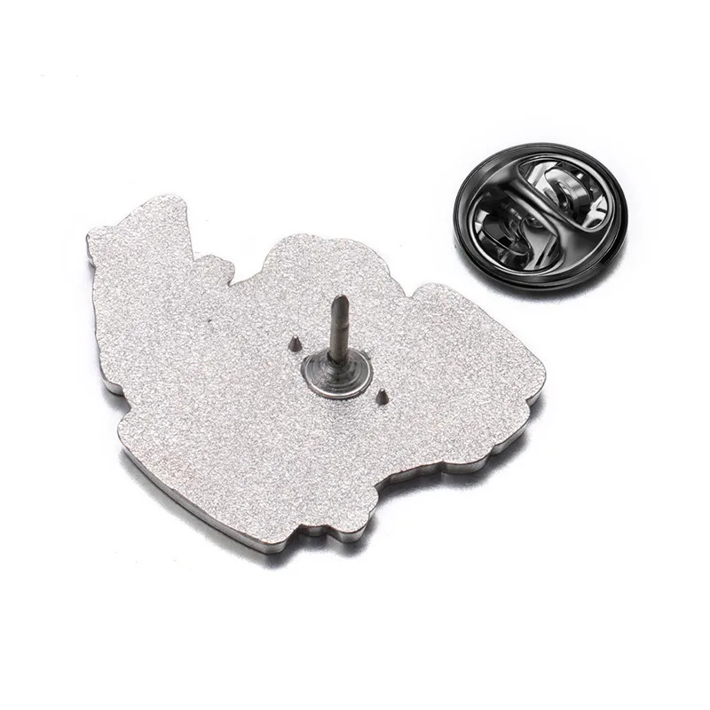 Забавная мультяшная белая эмалированная брошь в виде ножа на петух круглая и