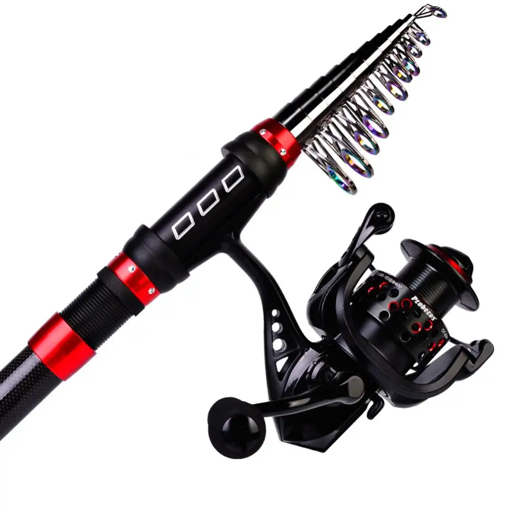 Hot Fishing Rod Carbon Fiber Reel Combo Pole and Telescopic Fishing For Saltwater Freshwater Travel