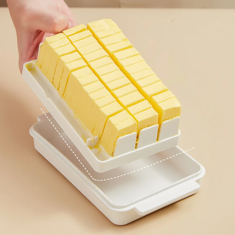 

Protable Solid Butter Cutting Storage Box kitchen accessories Refrigerator Fresh Keeping Box Breakfast Cheese Fresh-keeping Box