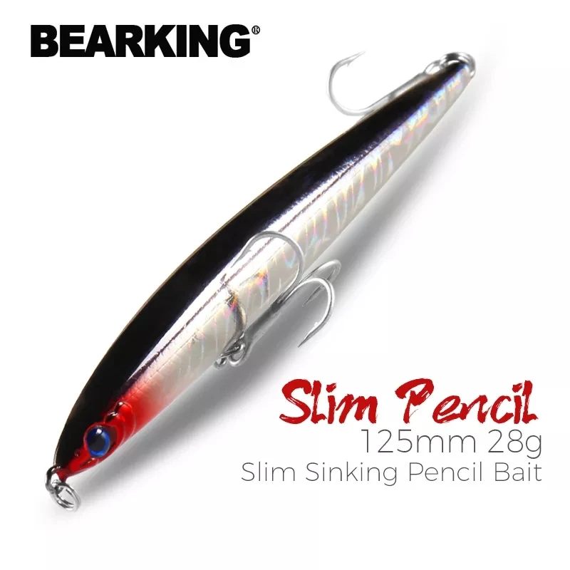 

BEARKING 125mm 28g super casting Top fishing lures hard baits quality professional action penceilbait sinking fishing tackle